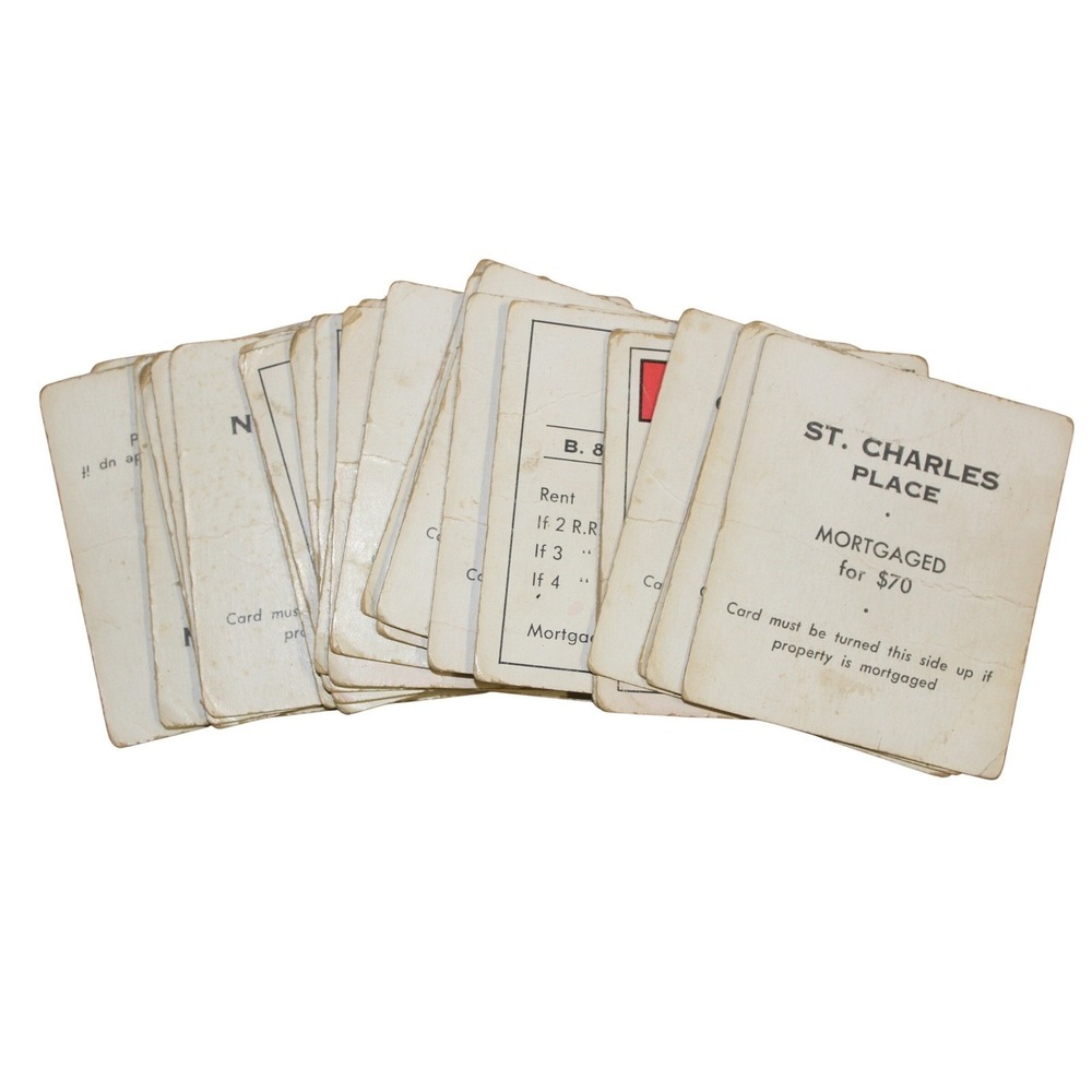 Monopoly Property Cards St Charles Place‎ and Others Vintage Game Cards